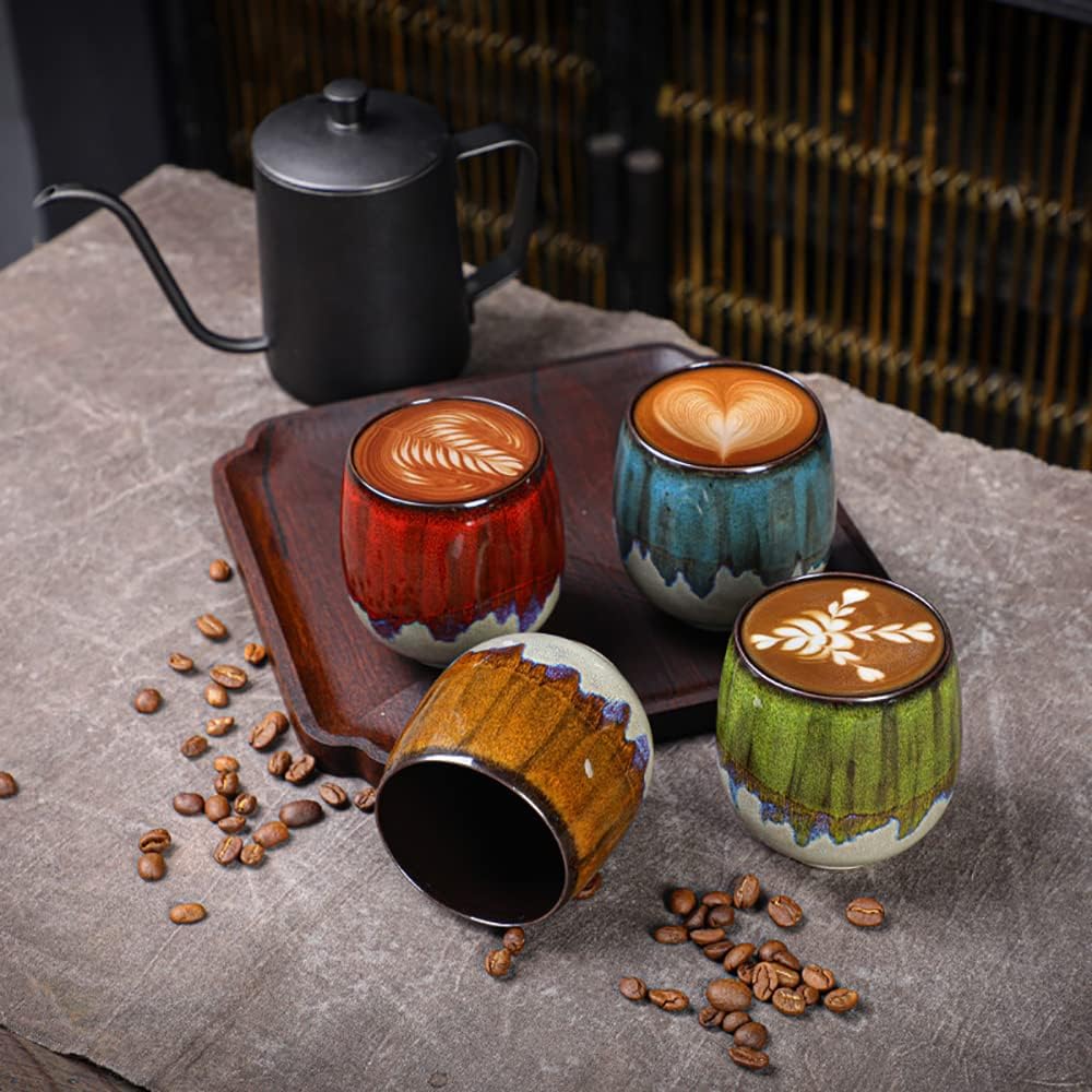 Vibrant Ceramic Espresso Cups 2.7 oz ( 80 ml )  - Enjoy a Luxurious Espresso Experience