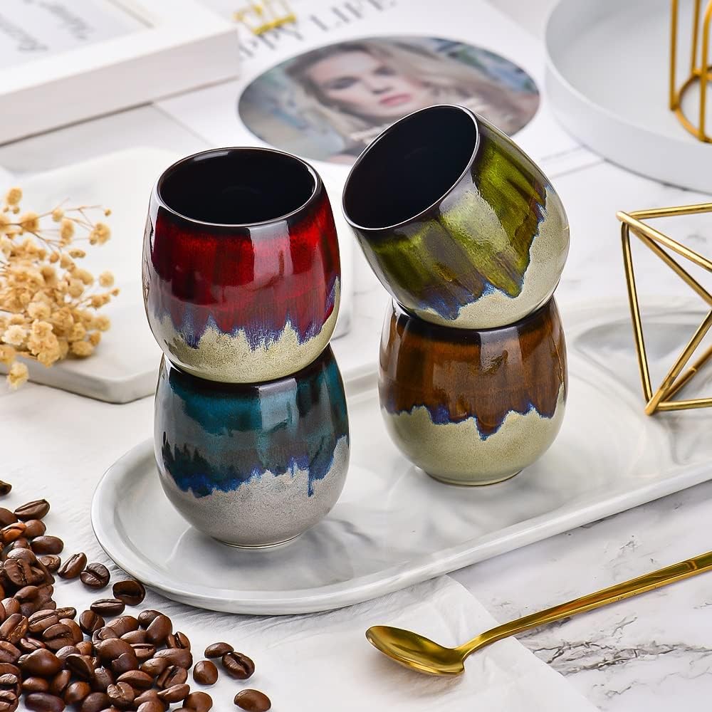 Vibrant Ceramic Espresso Cups 2.7 oz ( 80 ml )  - Enjoy a Luxurious Espresso Experience